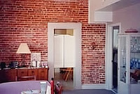 Exposed brick wall is 200 years old
